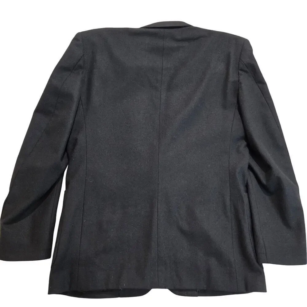 Vtg Cellini Collection Men's Wool Cashmere Blend Blazer 2-button Black Sz 40R